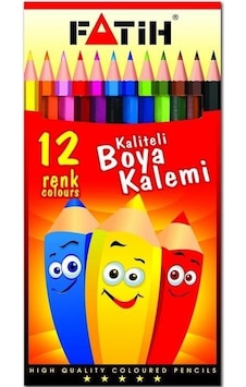 Fatih Kuru Boya 12 Renk Tam Boy Çok Renkli