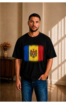 Sngl Tekstil Erkek Oversize Moldova Bayrak Baskılı Kısa Kollu Tişört S M L Xl 2xl Siyah Sngl Tekstil Erkek Oversize Moldova Bayrak Baskılı Kısa Kollu Tişört S M L Xl 2xl Siyah