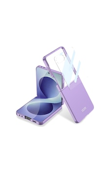 Samsung Galaxy Uyumlu Z Flip 8 Kılıf Sert Renkli Kıpta Kapak Mor Samsung Galaxy Uyumlu Z Flip 8 Kılıf Sert Renkli Kıpta Kapak Mor