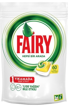Fairy Hepsi Bir Arada Limon Makine Kapsülü 60 Yıkama Fairy Hepsi Bir Arada Limon Makine Kapsülü 60 Yıkama