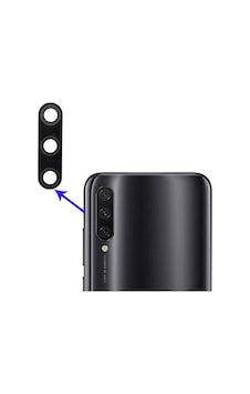 Teknonet Xiaomi Mi A3 Uyumlu Çerçeveli Kamera Camı - Siyah -