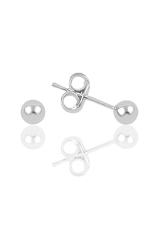 Gümüş 4 Mm Gümüş Top Küpe Gümüş 4 Mm Gümüş Top Küpe