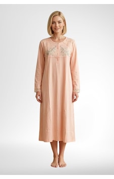Mecit Pijama Mecit 6373 Somon Kadın %100 Pamuk Uzun Kollu Gecelik Mecit Pijama Mecit 6373 Somon Kadın %100 Pamuk Uzun Kollu Gecelik