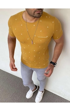 Modefendi Slim Fit Triko Tshırt Hardal Modefendi Slim Fit Triko Tshırt Hardal
