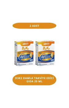 D3k2 Damla Takviye Edici Gıda 20 Ml 2 Adet 1 D3k2 Damla Takviye Edici Gıda 20 Ml 2 Adet 1