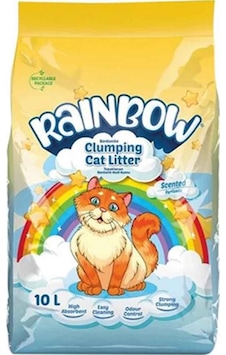 Rainbow Parfümlü Topaklaşan Bentonit Kedi Kumu 10 L