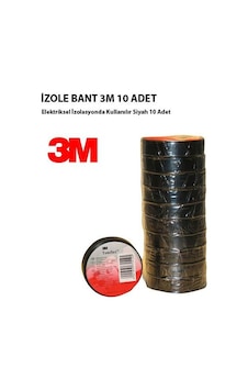 Elektrik İzole Bant 3M Siyah 10 Lu