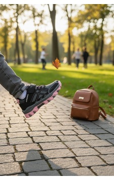 Enoch Outdoor Tasarımlı Ve Darbe Emici Tabanlı Çocuk Ayakkabı Füme - Pembe Enoch Outdoor Tasarımlı Ve Darbe Emici Tabanlı Çocuk Ayakkabı Füme - Pembe