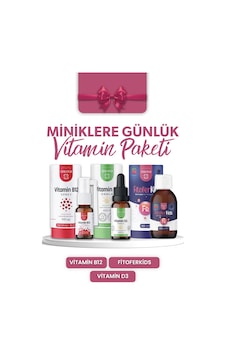 Miniklere Günlük Vitamin Paketi Vitamin B12, Vitamin D3, Fitoferkids Miniklere Günlük Vitamin Paketi Vitamin B12, Vitamin D3, Fitoferkids