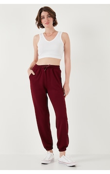 Lela Streç Regular Fit Oysho Kumaş Bayan Eşofman Altı 5865798O Bordo