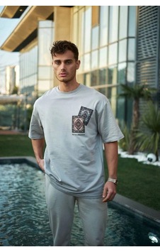 Freedom Storee Erkek Kısa Kol Yazlık Tişört Bisiklet Yaka Baskılı Oversize T-shirt - Boyalı Gri Çok Renkli Freedom Storee Erkek Kısa Kol Yazlık Tişört Bisiklet Yaka Baskılı Oversize T-shirt - Boyalı Gri Çok Renkli