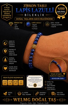 Zirkon Taşlı Bileklik - Lapis Lazulli Bileklik - 8 Mm - Doğal Taş Bileklik Mavi Mavi Zirkon Taşlı Bileklik - Lapis Lazulli Bileklik - 8 Mm - Doğal Taş Bileklik Mavi Mavi