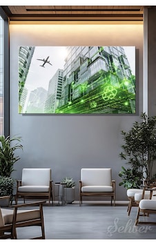 Sürdürülebilir Yeşil Bina Çevresel Ve Sosyal Yönetim Konsepti Yatay Kanvas Tablo 4675 Çok Renkli