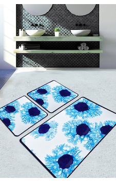Unravel Banyo Halısı Djt 3 Lü Set, Banyo Halısı , Banyo paspası yıkanabilir Mavi Unravel Banyo Halısı Djt 3 Lü Set, Banyo Halısı , Banyo paspası yıkanabilir Mavi