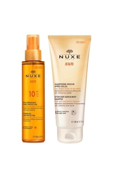 Nuxe Bronzlaştırıcı Yüz Ve Vücut Yağı Spf10 150 ML + Güneş Sonrası Nemlendirici Saç Ve Vücut Şampuan 200 ML Nuxe Bronzlaştırıcı Yüz Ve Vücut Yağı Spf10 150 ML + Güneş Sonrası Nemlendirici Saç Ve Vücut Şampuan 200 ML