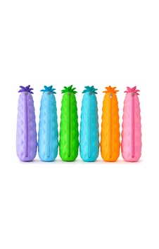 Ananas Silikon Kalem Çantası Tek Bölmeli 6 Renk Çok Renkli Ananas Silikon Kalem Çantası Tek Bölmeli 6 Renk Çok Renkli