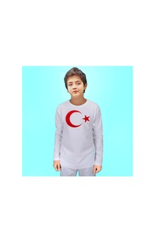 Genel Markalar Unisex Çocuk Uzun Kollu Beyaz Ay-yıldızlı T-shirt Beyaz Beyaz Genel Markalar Unisex Çocuk Uzun Kollu Beyaz Ay-yıldızlı T-shirt Beyaz Beyaz