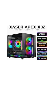 Xaser Apex-X32 R5-7500F 16 GB 1 TB M.2 SSD RTX5060 Free Dos Oem Paket Masaüstü Oyuncu Bilgisayarı Xaser Apex-X32 R5-7500F 16 GB 1 TB M.2 SSD RTX5060 Free Dos Oem Paket Masaüstü Oyuncu Bilgisayarı