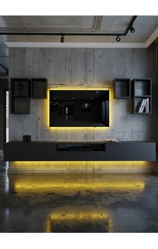 Resital Duvara Monte Ledli 270 Cm Tv Ünitesi Duvar Raflı - Ll6031 Antrasit Resital Duvara Monte Ledli 270 Cm Tv Ünitesi Duvar Raflı - Ll6031 Antrasit