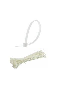 Plastik Kelepçe Cırt Kablo Bağı Beyaz 2.5x100 Mm 10 Cm 100 Adet Plastik Kelepçe Cırt Kablo Bağı Beyaz 2.5x100 Mm 10 Cm 100 Adet