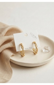 Gold Renk Zirkon Taşlı Messika Model Halka Kadın Küpe Çok Renkli Gold Renk Zirkon Taşlı Messika Model Halka Kadın Küpe Çok Renkli