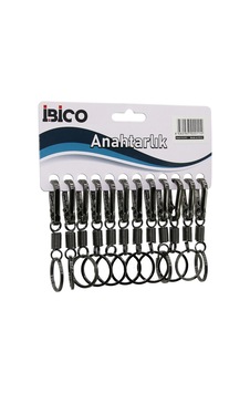 İbico İ12-011 Füme Yaylı Gövde Metal Anahtarlık Tek Halkalı Kemer Geçmeli- 12'li Paket İbico İ12-011 Füme Yaylı Gövde Metal Anahtarlık Tek Halkalı Kemer Geçmeli- 12'li Paket