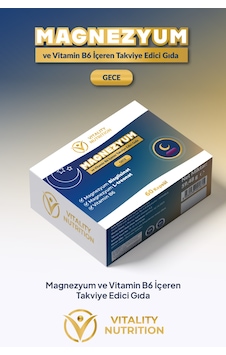 Vitality Nutrition Magnezyum Gece 60 Kapsül Bisglisinat + L-treonat + Vitamin B6 Gıda Takviyesi Vitality Nutrition Magnezyum Gece 60 Kapsül Bisglisinat + L-treonat + Vitamin B6 Gıda Takviyesi