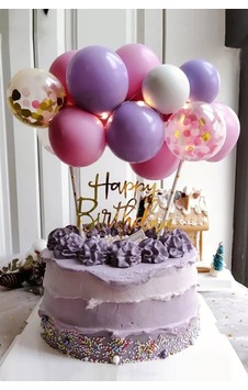 Mor Pembe Balon Pasta Süsü