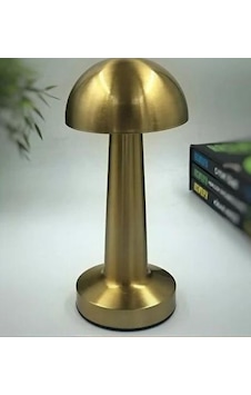 Dekoratif Metal Gold Mantar Kablosuz Masa Lambası Ledli Gold Dekoratif Metal Gold Mantar Kablosuz Masa Lambası Ledli Gold