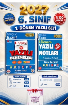 Tonguç Akademi 6. Sınıf 1. Dönem Yazılı Notları Ve Yazılı Denemeleri Seti 2027 Tonguç Akademi 6. Sınıf 1. Dönem Yazılı Notları Ve Yazılı Denemeleri Seti 2027
