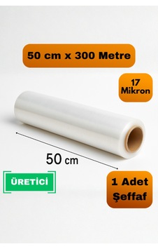 Palet Streç Film 50 Cm 300 Metre 17 Mikron Eşya Sarma Paketleme Taşınma Nakliyat Ambalajı