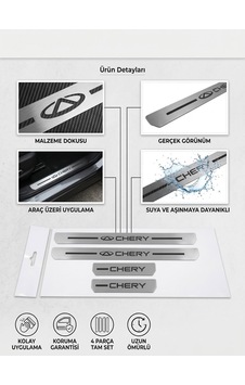 Chery Araçlarına Uyumlu Kapı Eşik Nikelajı 4 Adet Pleksi Parlak Ürün