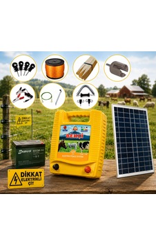 Bekçi 6.9j 10000m2 Güneş Enerjili - Sensörlü Elektrikli Çit Sistemi Ahşap Kazık Dahil Bekçi 6.9j 10000m2 Güneş Enerjili - Sensörlü Elektrikli Çit Sistemi Ahşap Kazık Dahil