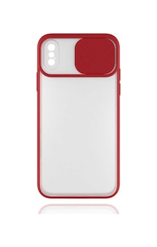 Kilifone - Apple Uyumlu iPhone Xs Max 6.5 - Kılıf Slayt Sürgülü Arkası Buzlu Lensi Kapak - Kırmızı Kilifone - Apple Uyumlu iPhone Xs Max 6.5 - Kılıf Slayt Sürgülü Arkası Buzlu Lensi Kapak - Kırmızı