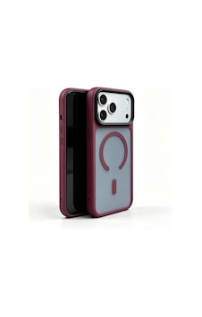 İphone 18 Pro Max Kılıf Mat Arka Yüzey Wireless Şarj Özellikli Zore Flet M-safe Kapak - Mürdüm