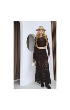 Moda Banuş Kahverengi Dantelli Uzun Etek Kahverengi Kahverengi Moda Banuş Kahverengi Dantelli Uzun Etek Kahverengi Kahverengi