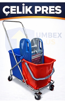 Umbex Plus- Çift Kovalı Metal Presli Krom Araba,krom Temizlik Arabası Umbex Plus- Çift Kovalı Metal Presli Krom Araba,krom Temizlik Arabası