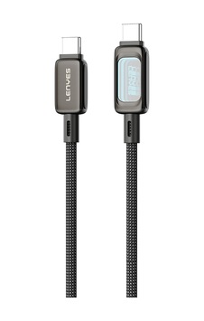 Lenyes Lc570 Abyss Mirror Type-c To Type-c Data Ve Şarj Kablosu 100w 1.2m Siyah