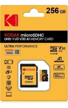 Kodak 256gb Uhs-ı U3/v30/a1 Yellow Microsd + Adaptör Kodak 256gb Uhs-ı U3/v30/a1 Yellow Microsd + Adaptör