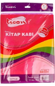 Ticon Hazır Kaplık Yapışkanlı Kitap Kırmızı 10 Lu Paket Çok Renkli Ticon Hazır Kaplık Yapışkanlı Kitap Kırmızı 10 Lu Paket Çok Renkli
