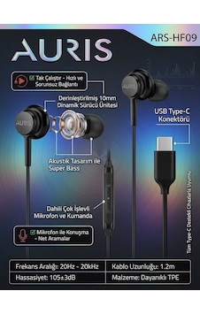 Ars-hf09 Type-c Konektörlü Mikrofonlu Kulak İçi Kulaklık - Bayi Depom Diğer Ars-hf09 Type-c Konektörlü Mikrofonlu Kulak İçi Kulaklık - Bayi Depom Diğer