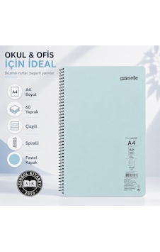 My Note Flex Pastel A4 60 Yaprak 60 Gr Spiralli Çizgili Defter Turkuaz My Note Flex Pastel A4 60 Yaprak 60 Gr Spiralli Çizgili Defter Turkuaz