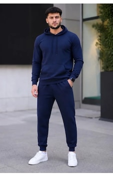 Butik İstanbul Erkek İki İplik Kapüşonlu Kanguru Cepli Sweatshirt Jogger Pantolon Alt Üst Eşofman Takımı - Lacivert Butik İstanbul Erkek İki İplik Kapüşonlu Kanguru Cepli Sweatshirt Jogger Pantolon Alt Üst Eşofman Takımı - Lacivert