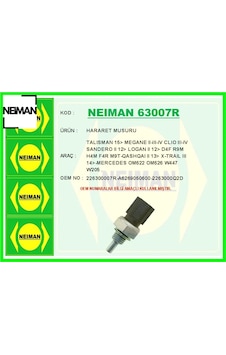 Hararet Müşürü Renault Talısman 15 Megane Iı-ııı-ıv Clıo Iıı-ıv Sandero Iı 12 Logan Iı 12 Nıssan A6269050600 Hararet Müşürü Renault Talısman 15 Megane Iı-ııı-ıv Clıo Iıı-ıv Sandero Iı 12 Logan Iı 12 Nıssan A6269050600