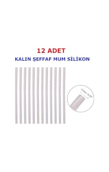12 Adet Somafix Kalın Şeffaf Mum Silikon 11.3x300 MM Çubuk Sıcak