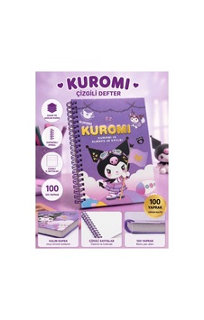 Sevimli Kuromi ,my Melody Karakter Tasarımlı Çizgili 100 Yaprak Spiralli Okul Not Defteri Mor Mor Sevimli Kuromi ,my Melody Karakter Tasarımlı Çizgili 100 Yaprak Spiralli Okul Not Defteri Mor Mor
