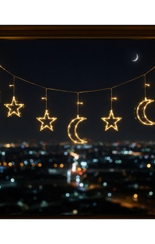 Büyük Ay Yıldız Led Ramazan Süsü Sıcak Beyaz Dekoratif Işık Çok Rnekli Büyük Ay Yıldız Led Ramazan Süsü Sıcak Beyaz Dekoratif Işık Çok Rnekli