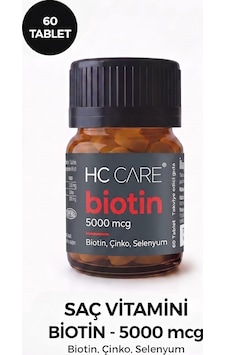 Hc Care Biotin Çinko Selenyum İçeren Saç Vitamini 60 Tablet
