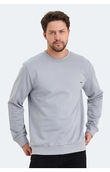 Classics Men Erkek Slim Oversize Uzun Kol Sıfır Yaka Sweatshırt-7094 Gri
