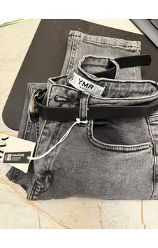 Ymr Moda Gri Kemerli Mom Kadın Kot Pantolon 23438-24 34 -32 42 Ymr Moda Gri Kemerli Mom Kadın Kot Pantolon 23438-24 34 -32 42